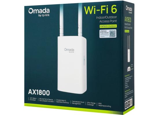 TP-Link Omada EAP603-Outdoor Long Range Outdoor Access Point – Wi-Fi 6 AX1800 Dual Band, up to 3,200 sq. ft., PoE Powered, IP65 Weatherproof